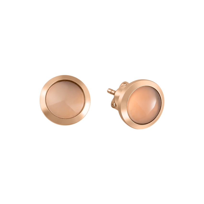 Ohrstecker aus Edelstahl rosé vergoldet »101215« mit Chalcedon