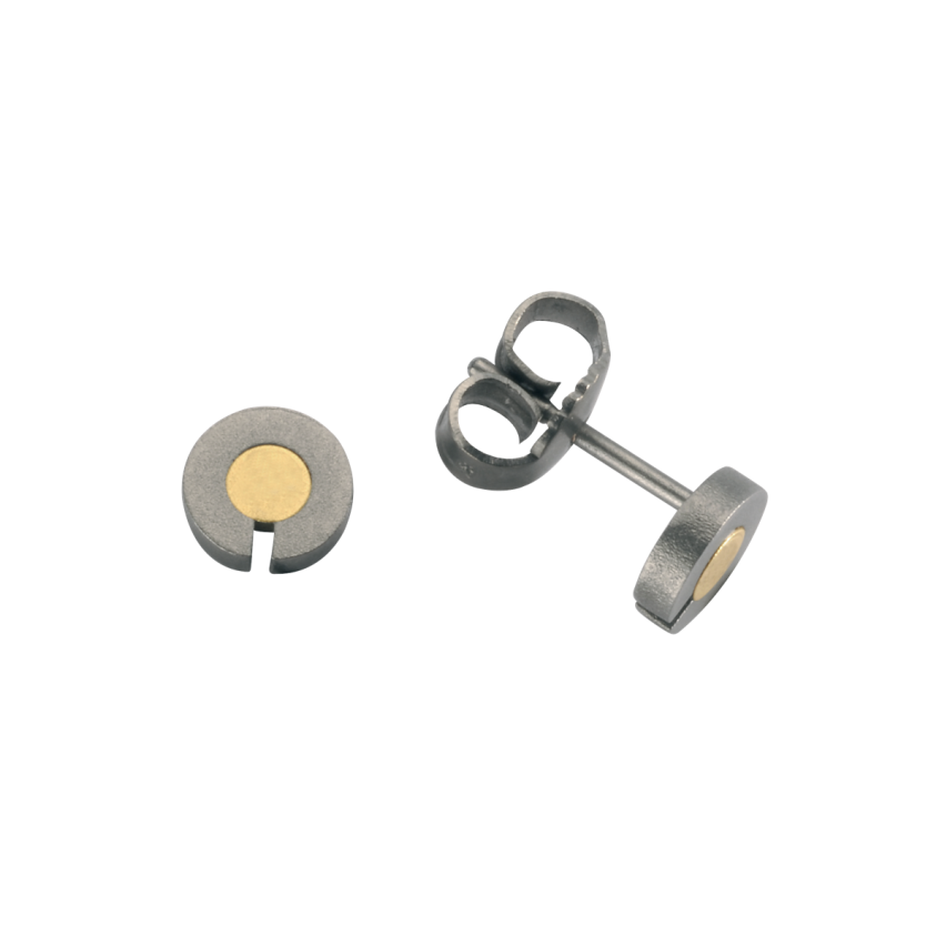 Ohrstecker aus Titan und 750er Gelbgold »100166«